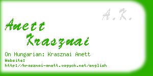 anett krasznai business card